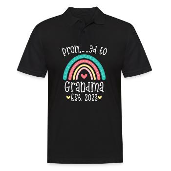 Promu à Grand-mère est 2023 Cadeau pour la nouvelle grand-mère - Polo Homme - noir - Devant - Kai (181cm)