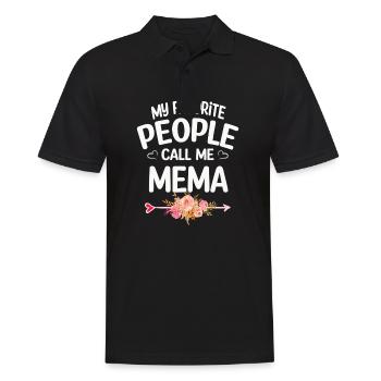 My Favorite People Call Me Mema Mother's Day - Men's Polo Shirt - black - Front - Kai (181cm)
