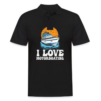 I Love Motorboating Life Is Better At The Lake - Men's Polo Shirt - black - Front - Kai (181cm)