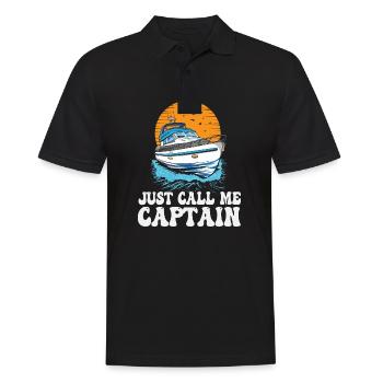 Appelez-moi simplement Captain Pontoon King Motorboating - Polo Homme - noir - Devant - Kai (181cm)