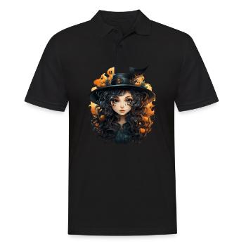 Halloween Witch I Cartoon Style I Witch - Men's Polo Shirt - black - Front - Kai (181cm)