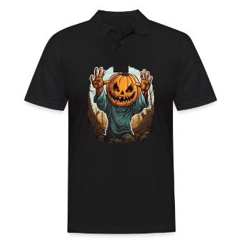 Halloween Emerging Hands Citrouille effrayante - Polo Homme - noir - Devant - Kai (181cm)