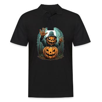 Halloween Mains émergentes Citrouille effrayante - Polo Homme - noir - Devant - Kai (181cm)