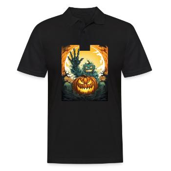 Halloween Mains émergentes Citrouille effrayante - Polo Homme - noir - Devant - Kai (181cm)