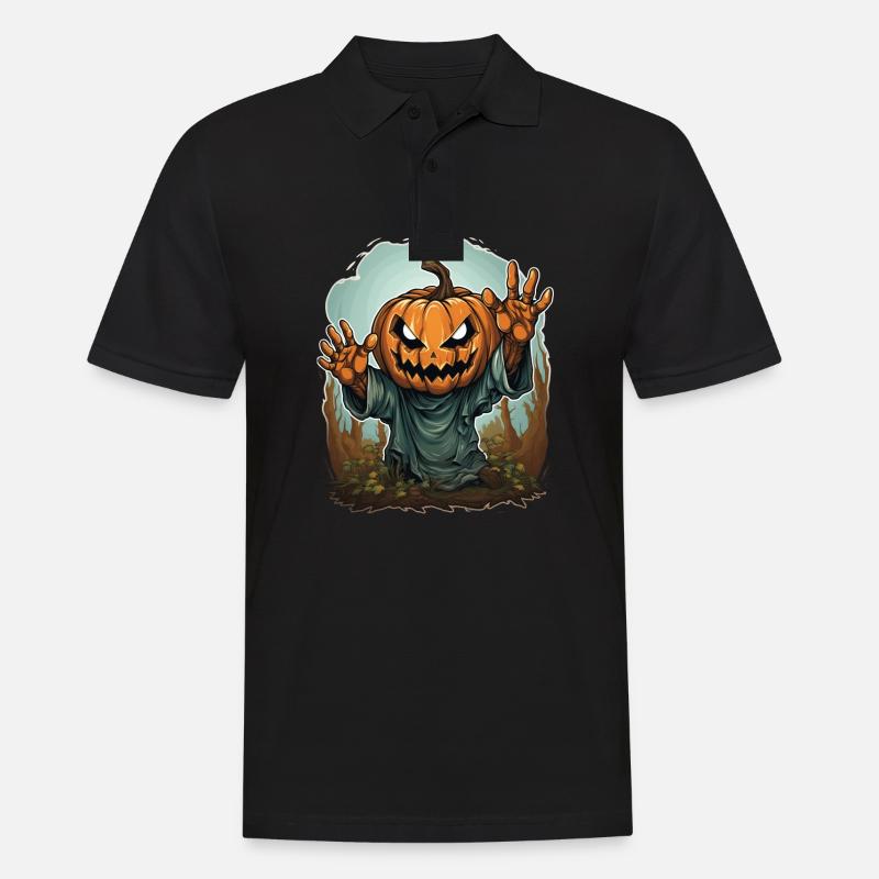 Halloween Emerging Hands Spooky Pumpkin - Men's Polo Shirt - black