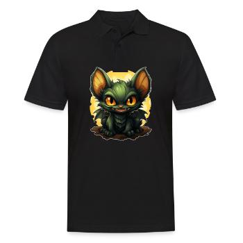 Bat Halloween I Cartoon Cute Bat - Männer Poloshirt - Schwarz - Vorne - Kai (181cm)
