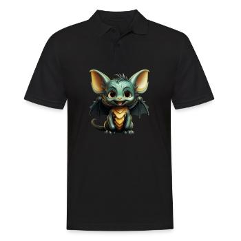 Bat Halloween I Cartoon Cute Bat - Männer Poloshirt - Schwarz - Vorne - Kai (181cm)