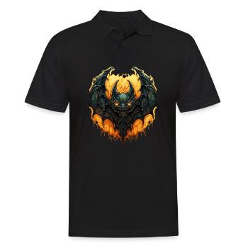 Bat Halloween I Cartoon Cute Bat - Männer Poloshirt - Schwarz - Vorne - Kai (181cm)