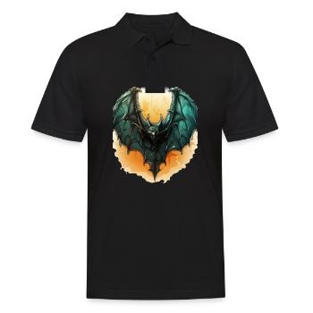 Bat Halloween I Cartoon Cute Bat - Männer Poloshirt - Schwarz - Vorne - Kai (181cm)