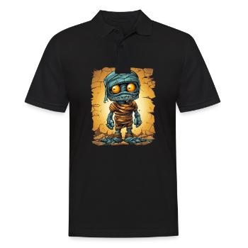 Halloween Spooky Cartoon Mummy - Männer Poloshirt - Schwarz - Vorne - Kai (181cm)