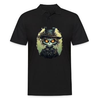 Scarecrow Halloween Cartoon Scary Scarecrow - Männer Poloshirt - Schwarz - Vorne - Kai (181cm)