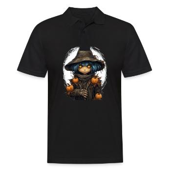 Scarecrow Halloween Cartoon Scary Scarecrow - Männer Poloshirt - Schwarz - Vorne - Kai (181cm)