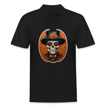 Day Of The Dead I Sugar Skull I Dia De Los Muertos - Men's Polo Shirt - black - Front - Kai (181cm)