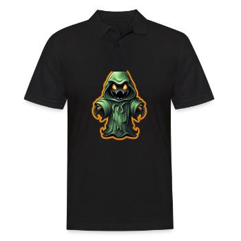 Ghost Lover Cartoon Style Halloween Ghost Spooky - Männer Poloshirt - Schwarz - Vorne - Kai (181cm)
