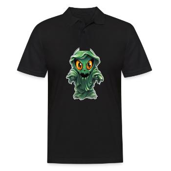 Ghost Lover Cartoon Style Halloween Ghost Spooky - Männer Poloshirt - Schwarz - Vorne - Kai (181cm)