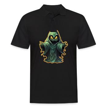 Ghost Lover Cartoon Style Halloween Ghost Spooky - Männer Poloshirt - Schwarz - Vorne - Kai (181cm)