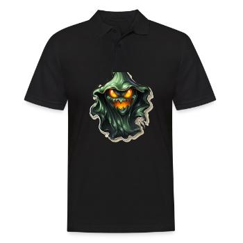 Ghost Lover Cartoon Style Halloween Ghost Spooky - Männer Poloshirt - Schwarz - Vorne - Kai (181cm)