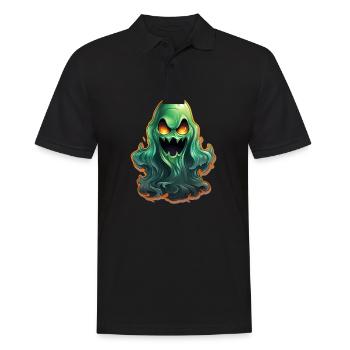 Ghost Lover Cartoon Style Halloween Ghost Sppoky - Männer Poloshirt - Schwarz - Vorne - Kai (181cm)