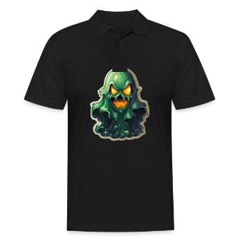 Ghost Lover Cartoon Style Halloween Ghost Spooky - Männer Poloshirt - Schwarz - Vorne - Kai (181cm)