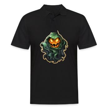 Ghost Lover Cartoon Style Halloween Ghost Spooky - Männer Poloshirt - Schwarz - Vorne - Kai (181cm)