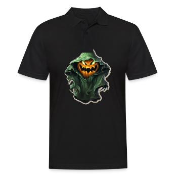 Ghost Lover Cartoon Style Halloween Ghost Spooky - Männer Poloshirt - Schwarz - Vorne - Kai (181cm)