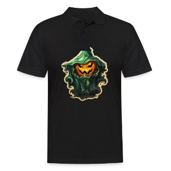 Ghost Lover Cartoon Style Halloween Ghost Spooky - Männer Poloshirt - Schwarz - Vorne - Kai (181cm)