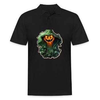 Ghost Lover Cartoon Style Halloween Ghost Spooky - Männer Poloshirt - Schwarz - Vorne - Kai (181cm)