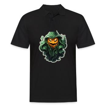 Ghost Lover Cartoon Style Halloween Ghost Spooky - Männer Poloshirt - Schwarz - Vorne - Kai (181cm)