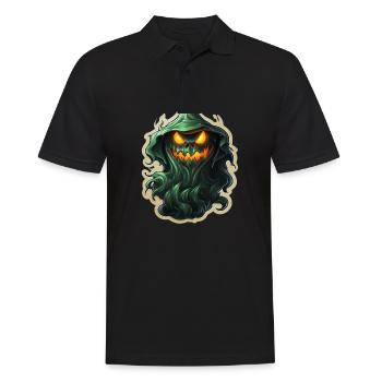 Ghost Lover Cartoon Style Halloween Ghost Spooky - Männer Poloshirt - Schwarz - Vorne - Kai (181cm)