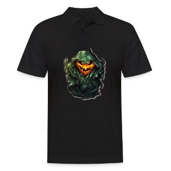 Ghost Lover Cartoon Style Halloween Ghost Spooky - Männer Poloshirt - Schwarz - Vorne - Kai (181cm)