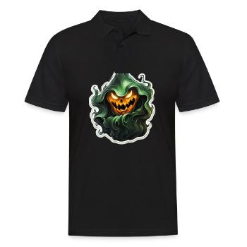 Ghost Lover Cartoon Style Halloween Ghost Spooky - Männer Poloshirt - Schwarz - Vorne - Kai (181cm)