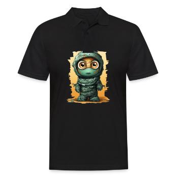Halloween Spooky Cartoon Mummy - Männer Poloshirt - Schwarz - Vorne - Kai (181cm)