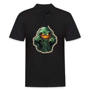 Ghost Lover Cartoon Style Halloween Ghost Spooky - Männer Poloshirt - Schwarz - Vorne - Kai (181cm)