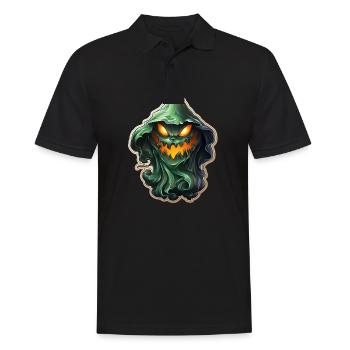 Ghost Lover Cartoon Style Halloween Ghost Spooky - Männer Poloshirt - Schwarz - Vorne - Kai (181cm)
