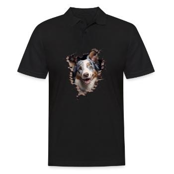 Australian Shepherd Owner - Perfect Aussie - Men's Polo Shirt - black - Front - Kai (181cm)