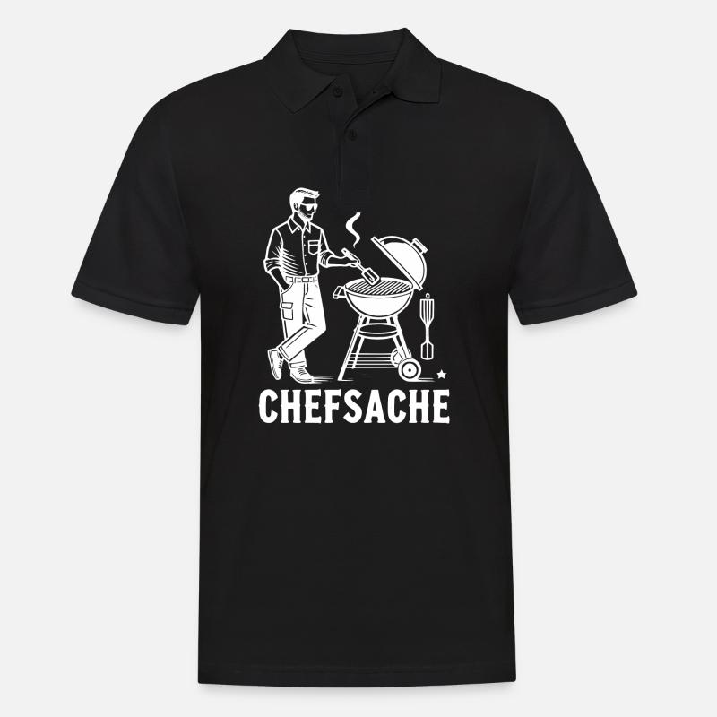 Grillen - Männer Poloshirt - Schwarz