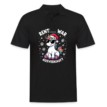 Rentier war ausverkauft Einhorn - Männer Poloshirt - Schwarz - Vorne - Kai (181cm)