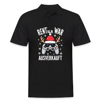 Rentier war ausverkauft gamer - Männer Poloshirt - Schwarz - Vorne - Kai (181cm)