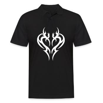 Tribal Heart Tattoo for Emo and Goth - Men's Polo Shirt - black - Front - Kai (181cm)