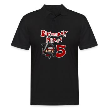 5. Geburtstag Ninja 5 - Männer Poloshirt - Schwarz - Vorne - Kai (181cm)