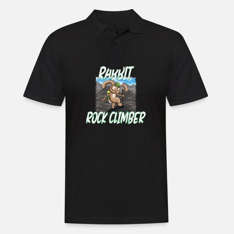RABBIT ROCK CLIMBER - Männer Poloshirt - Schwarz