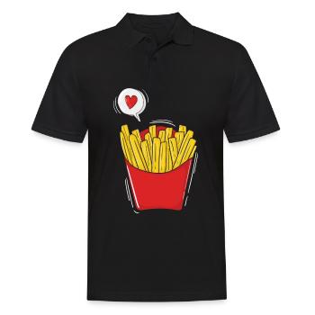 Pommes Frites Pommes Liebhaber Fast Food Fritte Ro - Männer Poloshirt - Schwarz - Vorne - Kai (181cm)