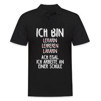 Ich Arbeite An Einer Schule - Lehramt Geschenk Leh - Männer Poloshirt - Schwarz - Vorne - Kai (181cm)