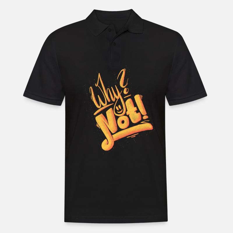 Why Not Ausrufezeichen - Männer Poloshirt - Schwarz