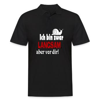 Schnecke Sprüche Ich bin langsam - Männer Poloshirt - Schwarz - Vorne - Kai (181cm)