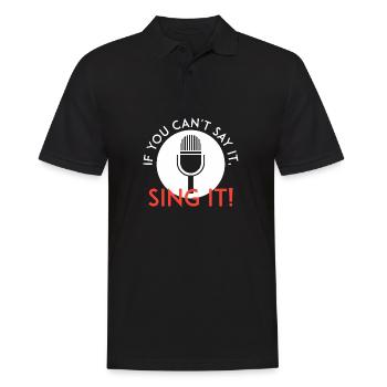 Sing es - Männer Poloshirt - Schwarz - Vorne - Kai (181cm)