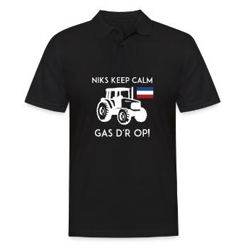 Unterstützt die Bauern! Bauernprotest-T-Shirt - Männer Poloshirt - Schwarz - Vorne - Kai (181cm)