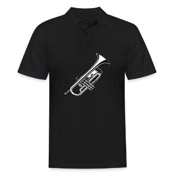 Jouer de la trompette instrument de musique instrument à vent - Polo Homme - noir - Devant - Kai (181cm)