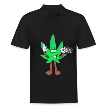 Der Bloom - Weed Cannabis Stoned Hanf Marihuana - Männer Poloshirt - Schwarz - Vorne - Kai (181cm)