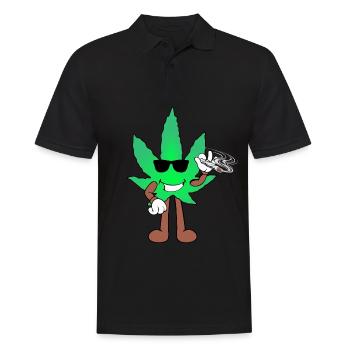 Der Bloom - Weed Cannabis Stoned Hanf Marihuana - Männer Poloshirt - Schwarz - Vorne - Kai (181cm)